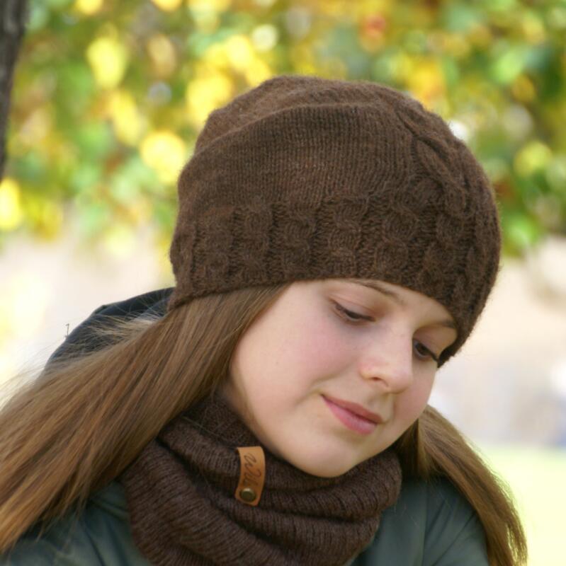 Palmikuga alpakavillane müts 2120